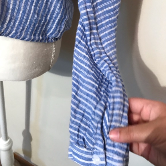 Rails Sloane Azure Stripe Button Down Tie Front Light Blue White Large - Picture 12 of 16